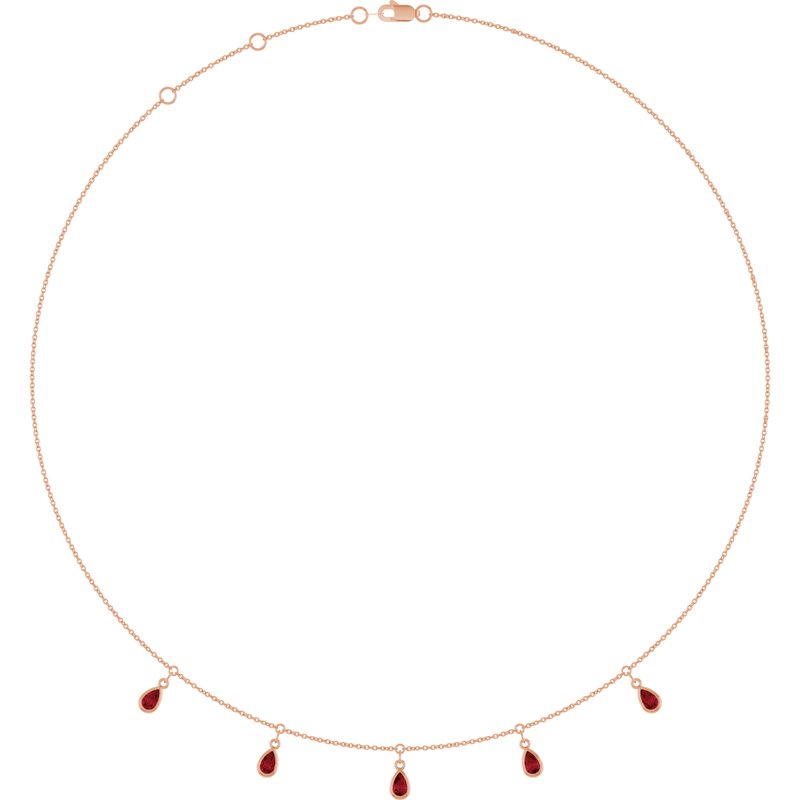Three or Five-Stone Bezel-Set Station Necklace
