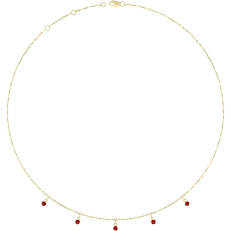 Three or Five-Stone Bezel-Set Station Necklace
