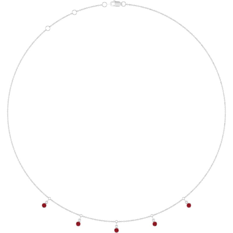 Three or Five-Stone Bezel-Set Station Necklace