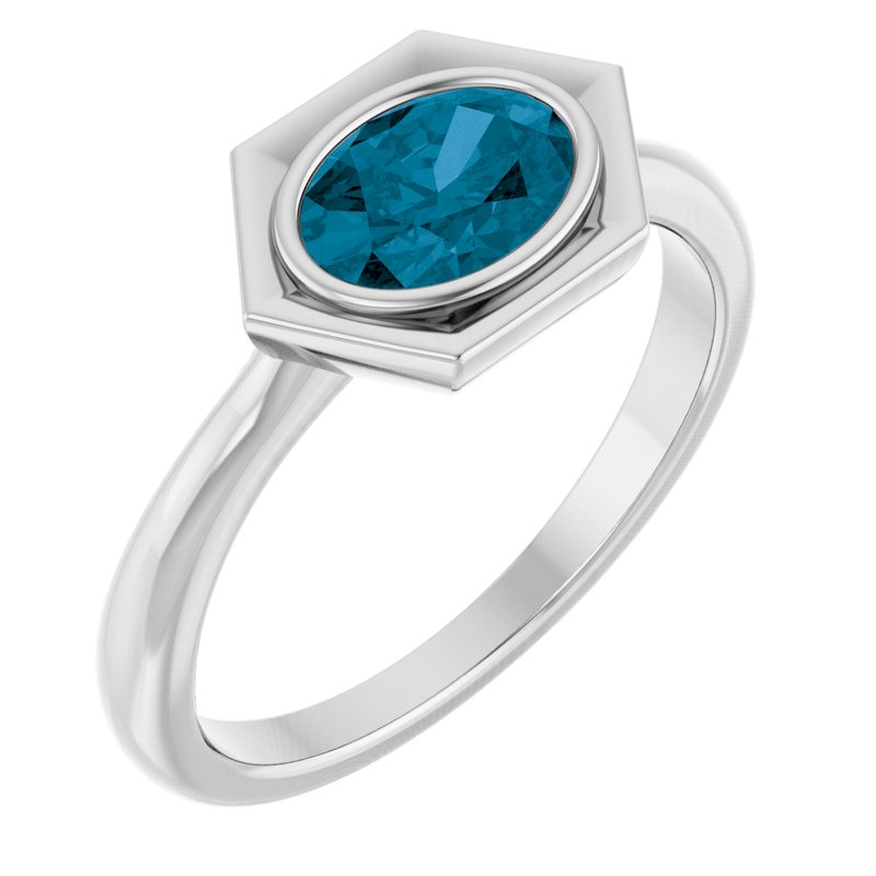 Bezel-Set Geometric Solitaire Ring
