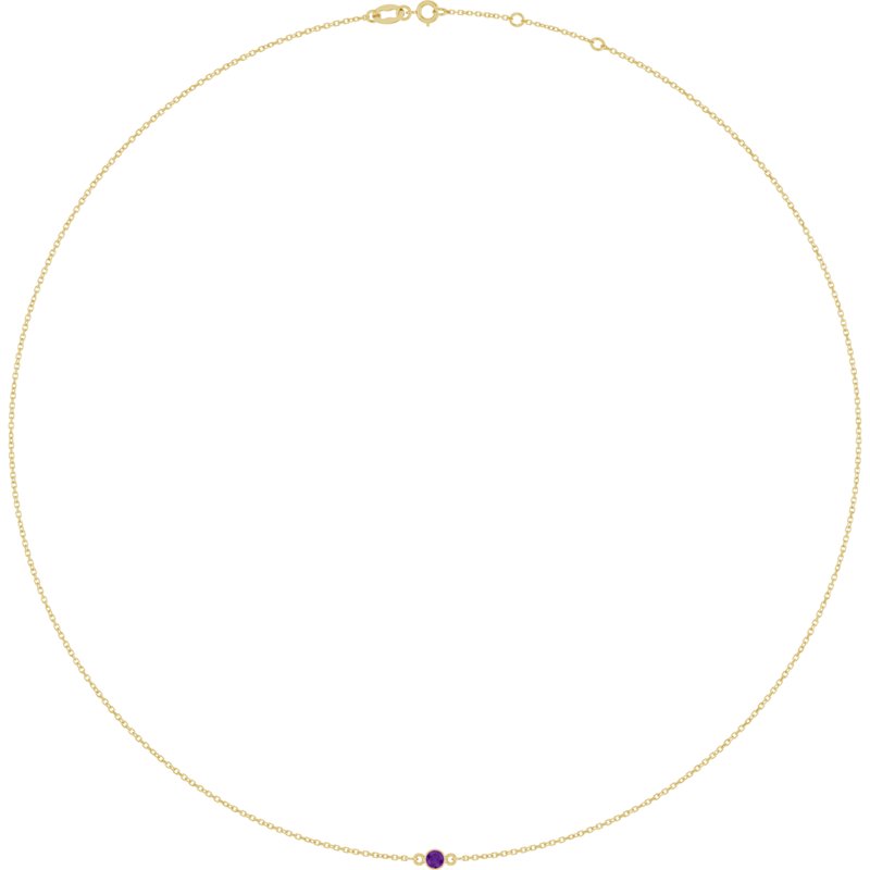 Bezel-Set Station Necklace — 16-18″