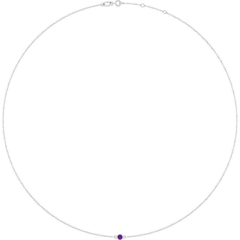 Bezel-Set Station Necklace — 16-18″