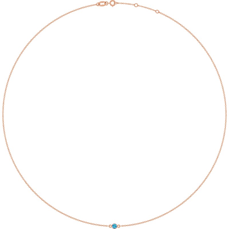 Bezel-Set Station Necklace — 16-18″