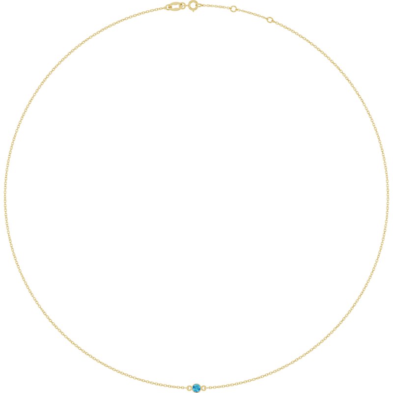 Bezel-Set Station Necklace — 16-18″