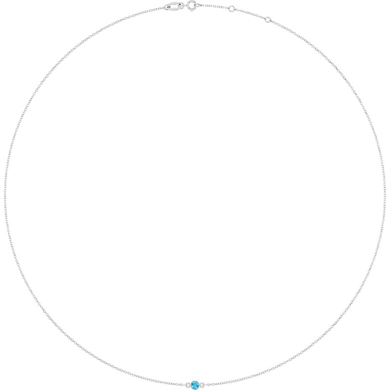 Bezel-Set Station Necklace — 16-18″