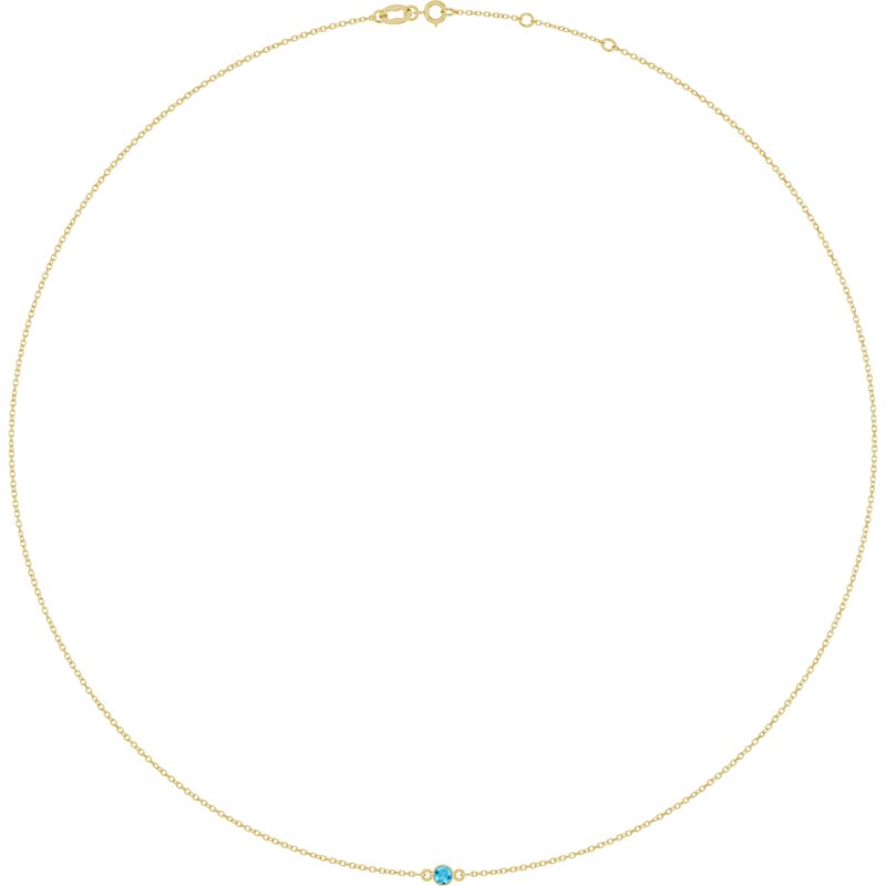 Bezel-Set Station Necklace — 16-18″