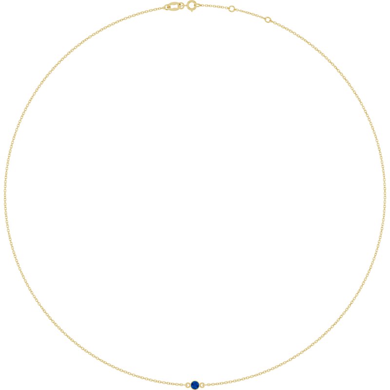Bezel-Set Station Necklace — 16-18″
