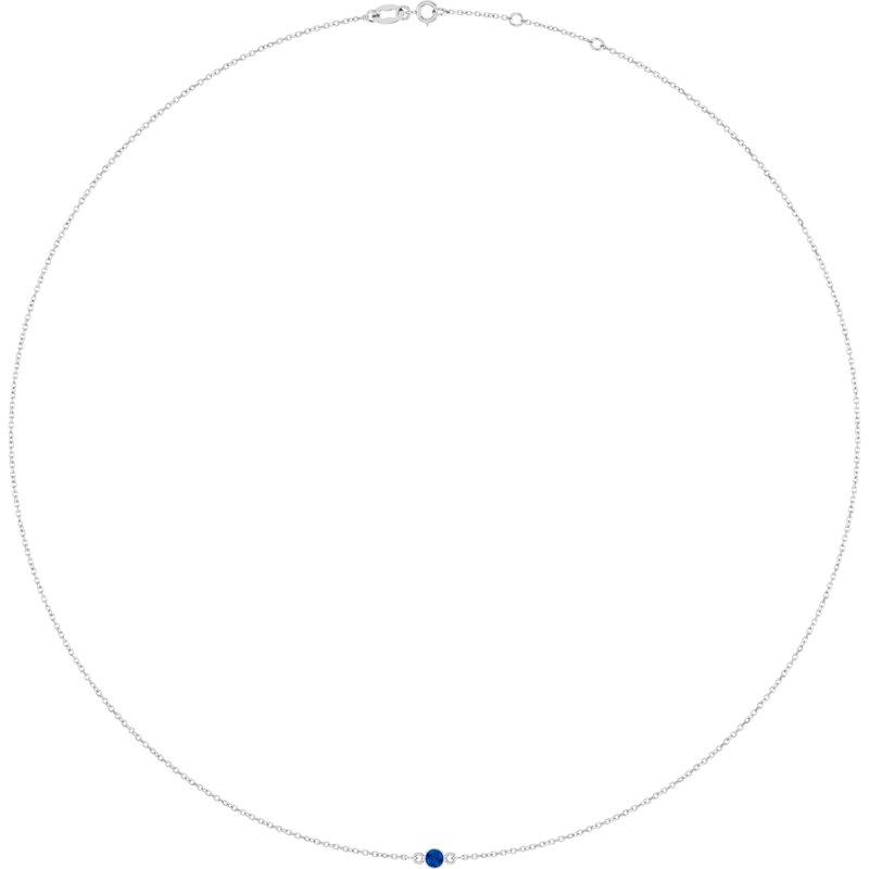 Bezel-Set Station Necklace — 16-18″