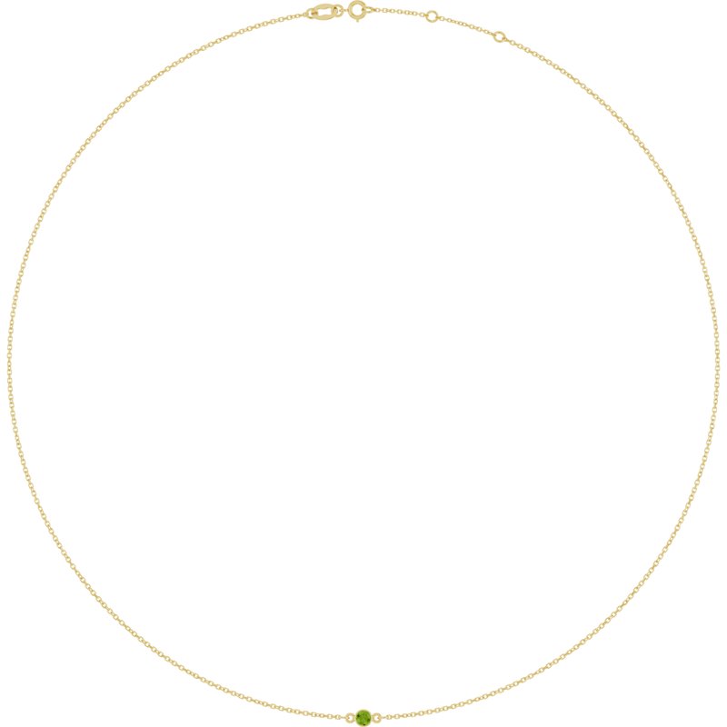 Bezel-Set Station Necklace — 16-18"