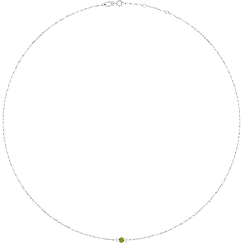 Bezel-Set Station Necklace — 16-18″