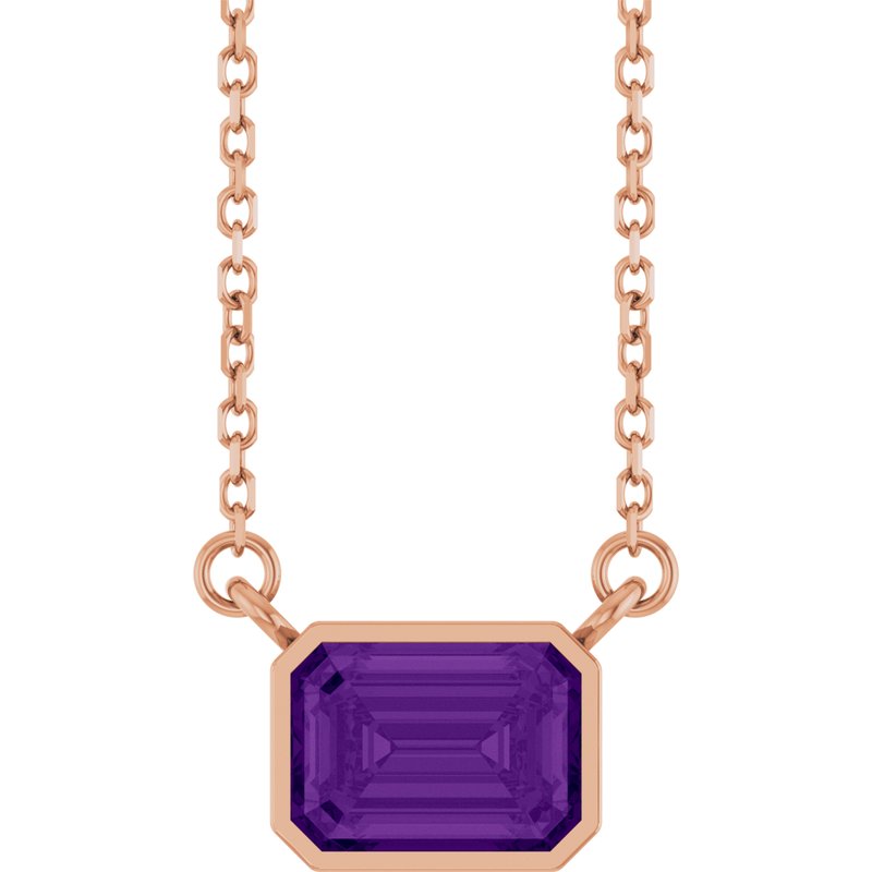 Bezel-Set Solitaire Necklace — 18″