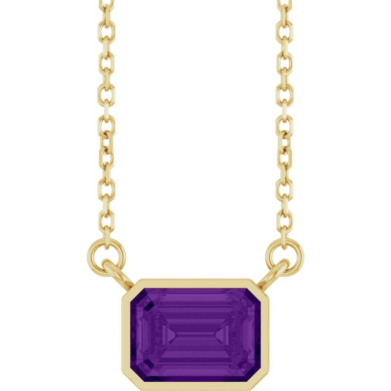 Bezel-Set Solitaire Necklace — 18″