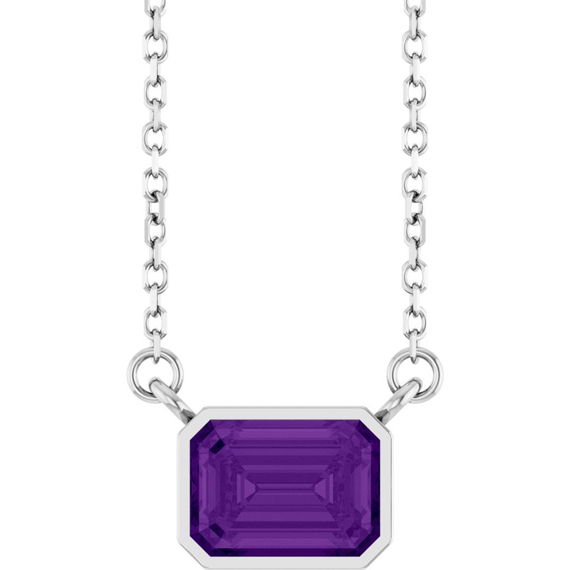 Bezel-Set Solitaire Necklace — 18″