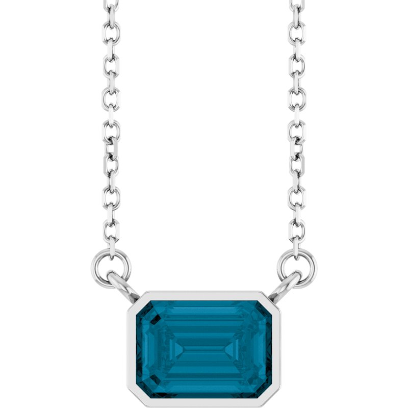 Bezel-Set Solitaire Necklace — 18″