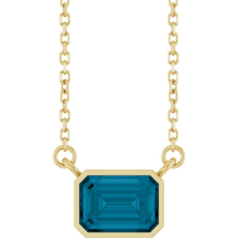 Bezel-Set Solitaire Necklace — 18″