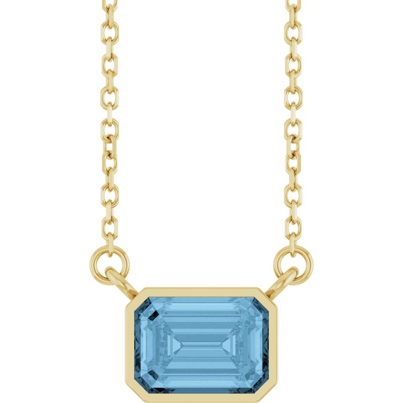 Bezel-Set Solitaire Necklace — 18″