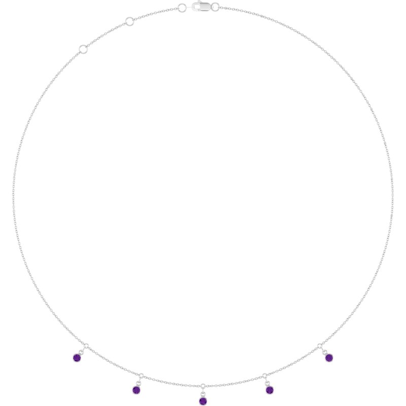 Three or Five-Stone Bezel-Set Station Necklace