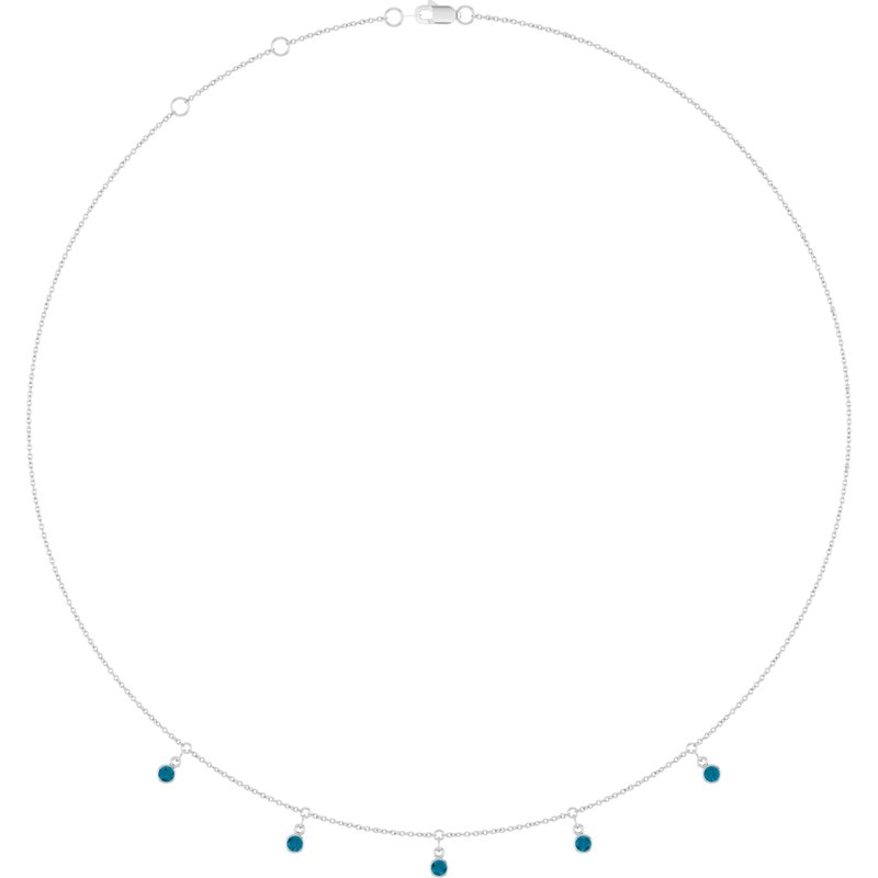 Three or Five-Stone Bezel-Set Station Necklace