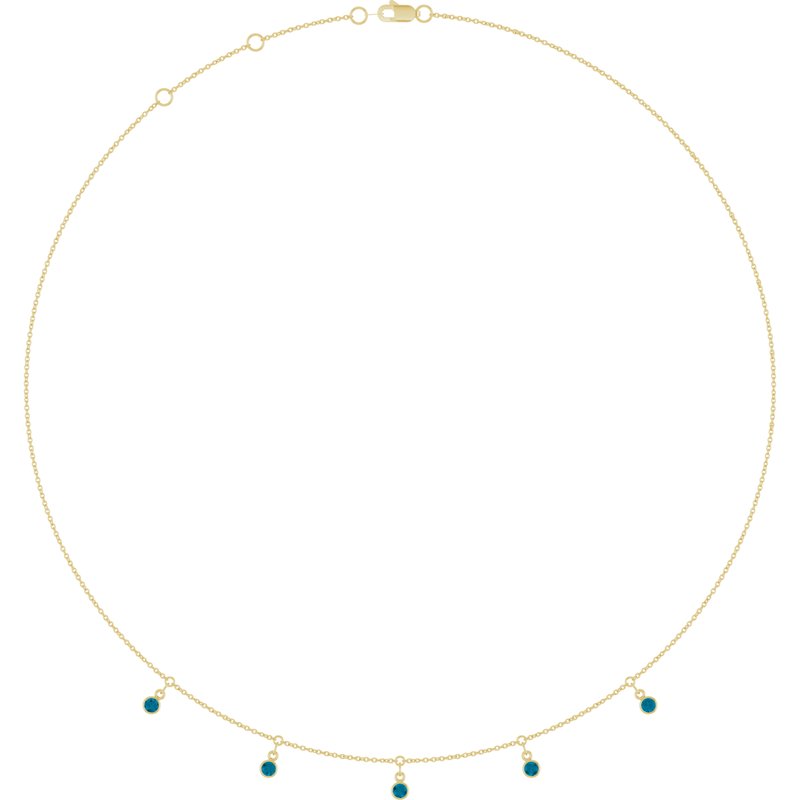 Three or Five-Stone Bezel-Set Station Necklace