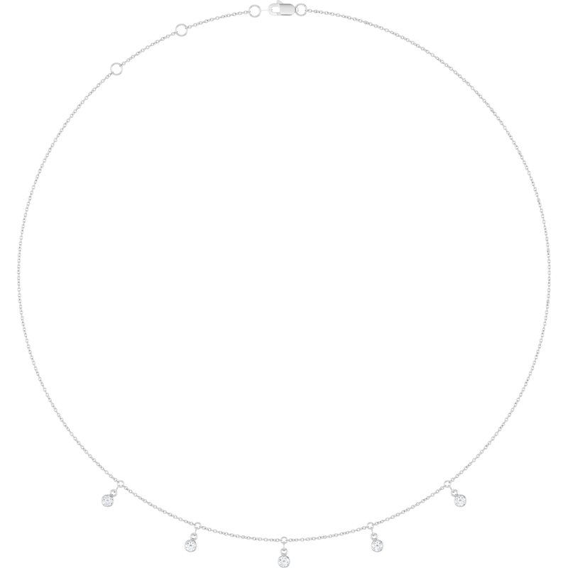 Three or Five-Stone Bezel-Set Station Necklace