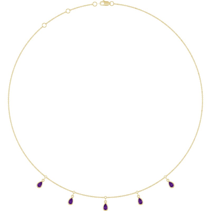 Three or Five-Stone Bezel-Set Station Necklace