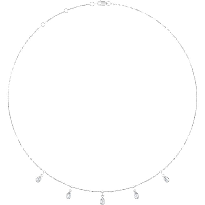 Three or Five-Stone Bezel-Set Station Necklace
