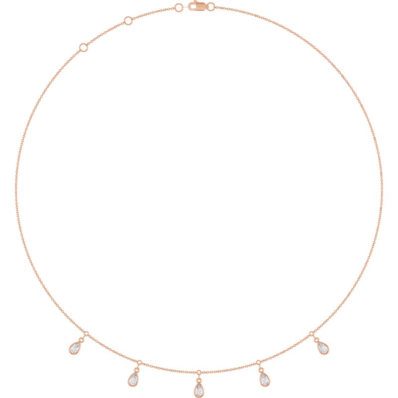 Three or Five-Stone Bezel-Set Station Necklace