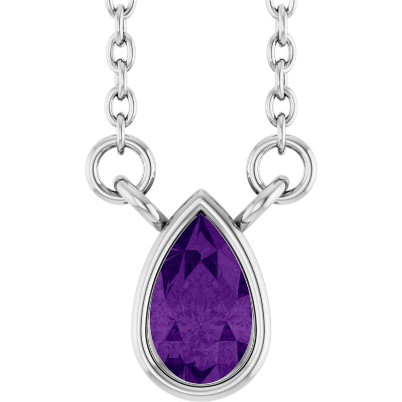 Bezel-Set Solitaire Necklace — 18″ No. 2