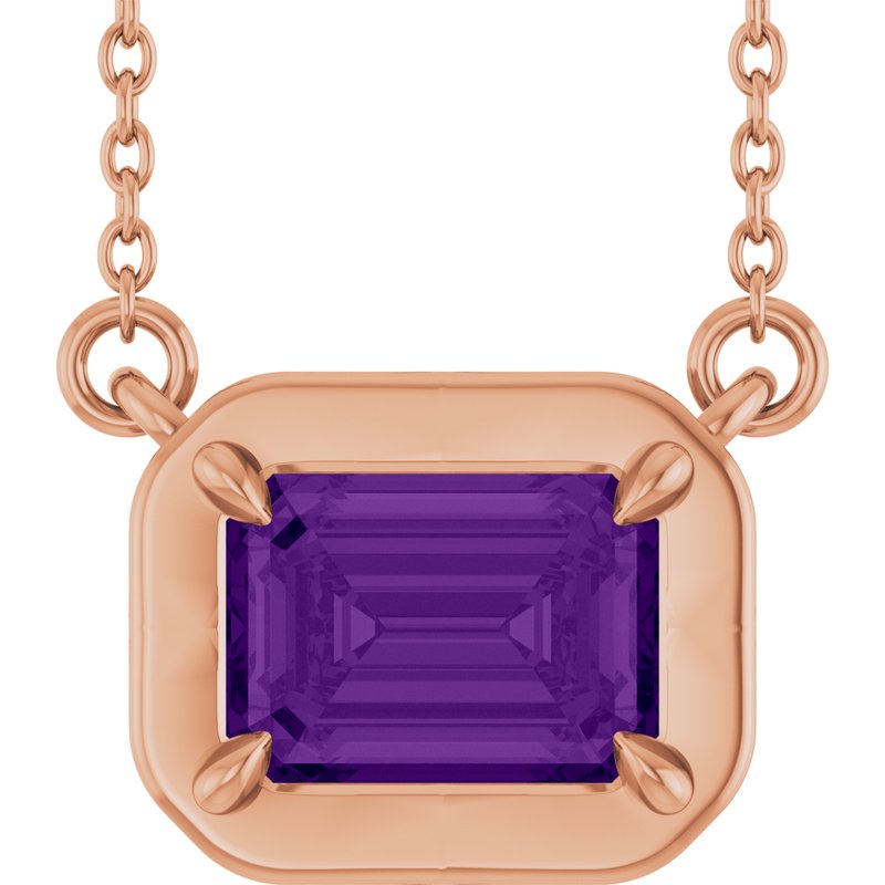 Claw-Prong Solitaire Bezel-Style Necklace or Center