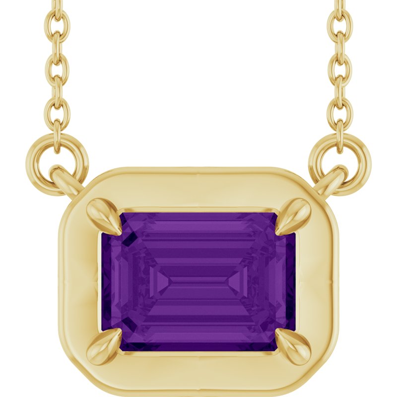 Claw-Prong Solitaire Bezel-Style Necklace or Center