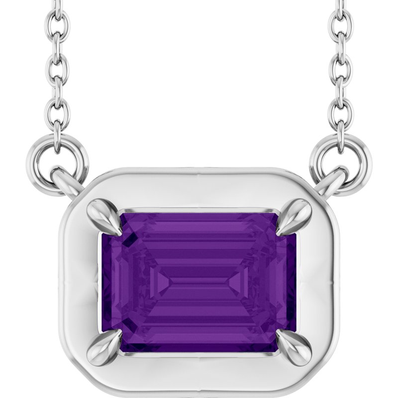Claw-Prong Solitaire Bezel-Style Necklace or Center