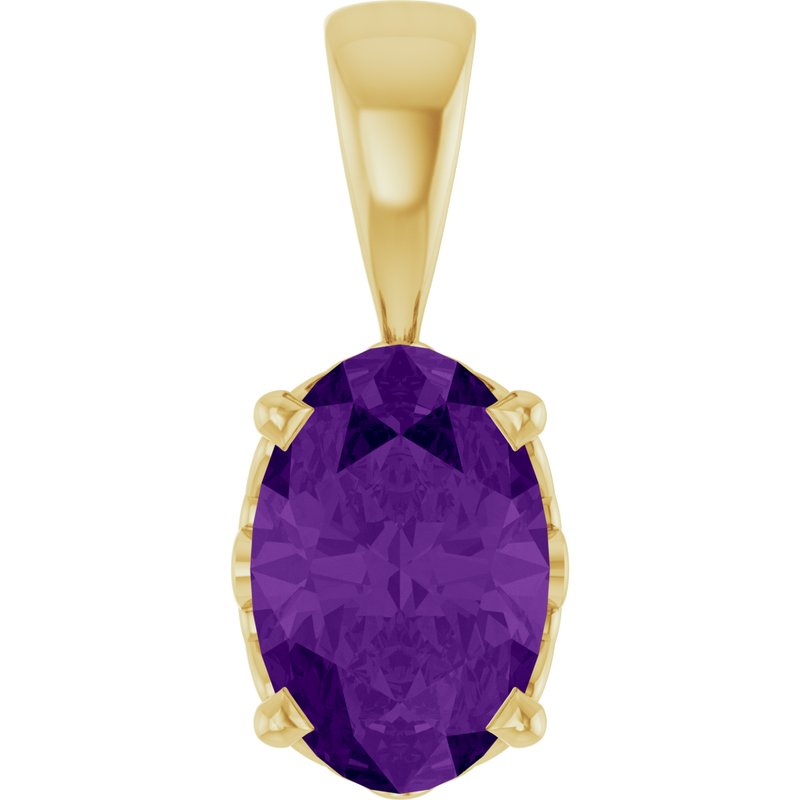 Oval 4-Prong Solitaire Necklace or Pendant
