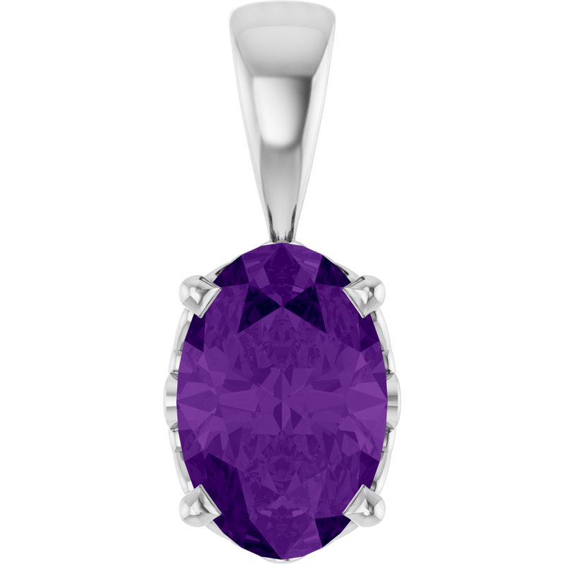 Oval 4-Prong Solitaire Necklace or Pendant