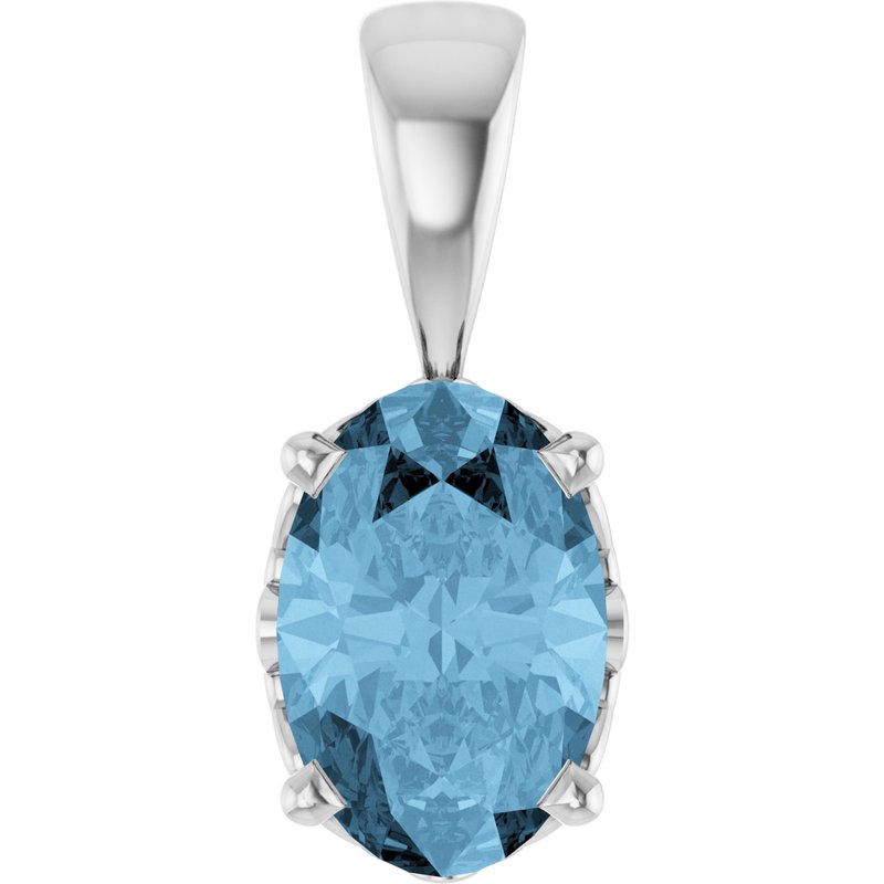 Oval 4-Prong Solitaire Necklace or Pendant