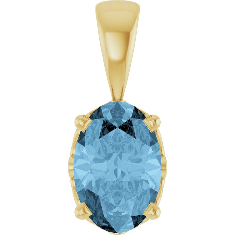Oval 4-Prong Solitaire Necklace or Pendant