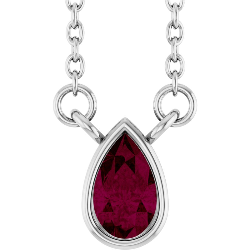 Bezel-Set Solitaire Necklace — 18″ No. 2