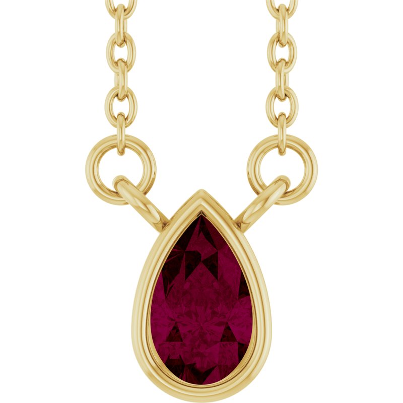 Bezel-Set Solitaire Necklace — 18" No. 2