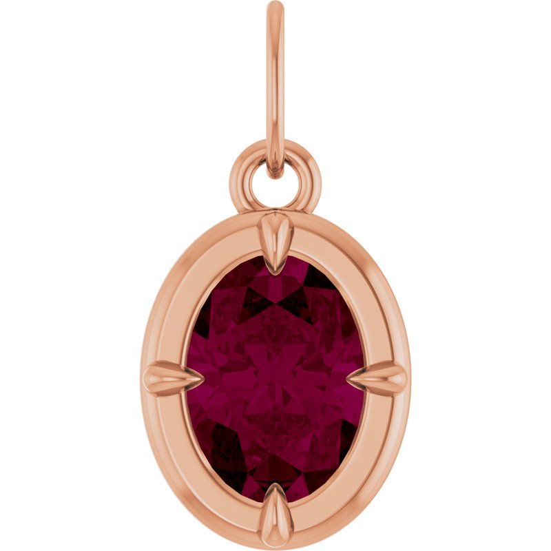Oval Claw-Prong Bezel-Style Charm/Pendant