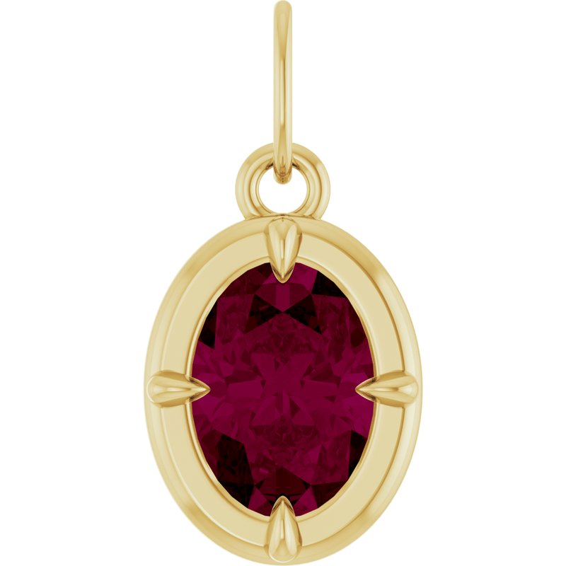 Oval Claw-Prong Bezel-Style Charm/Pendant