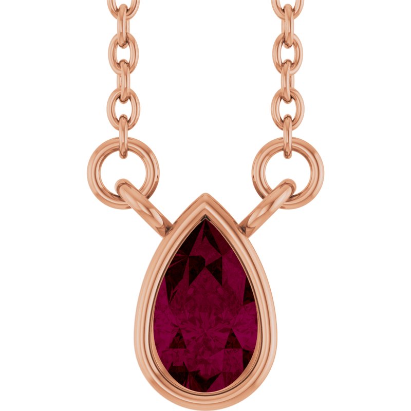 Bezel-Set Solitaire Necklace — 18″ No. 2