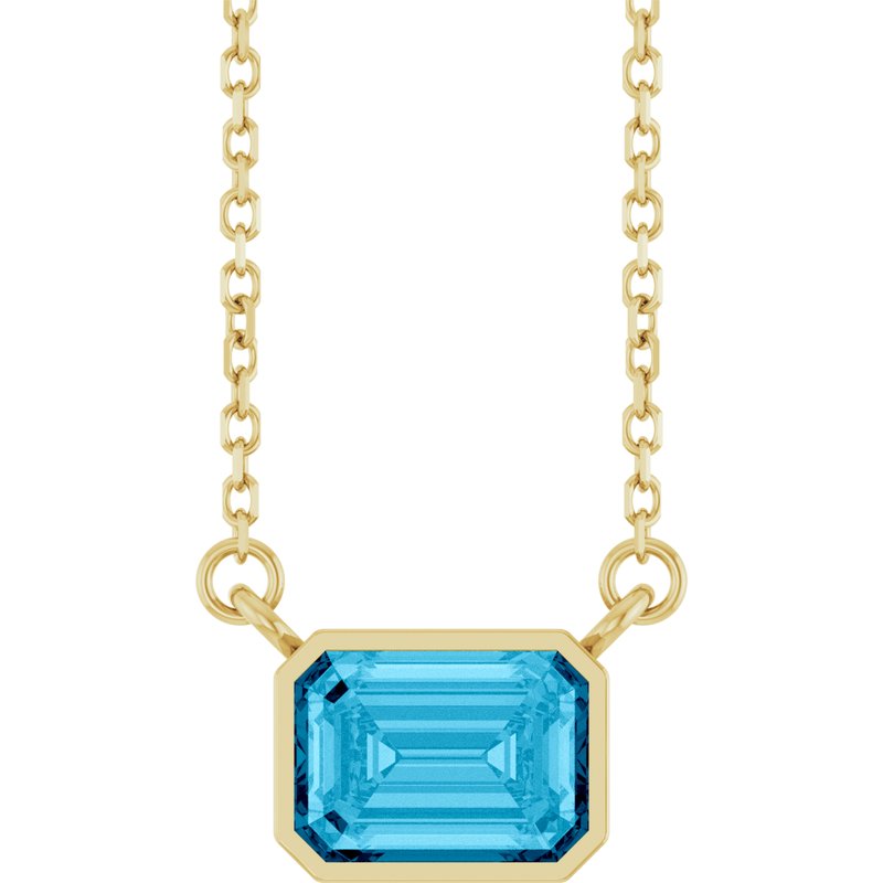 Bezel-Set Solitaire Necklace — 18″