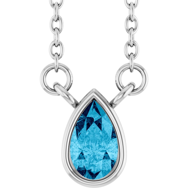 Bezel-Set Solitaire Necklace — 18″ No. 2