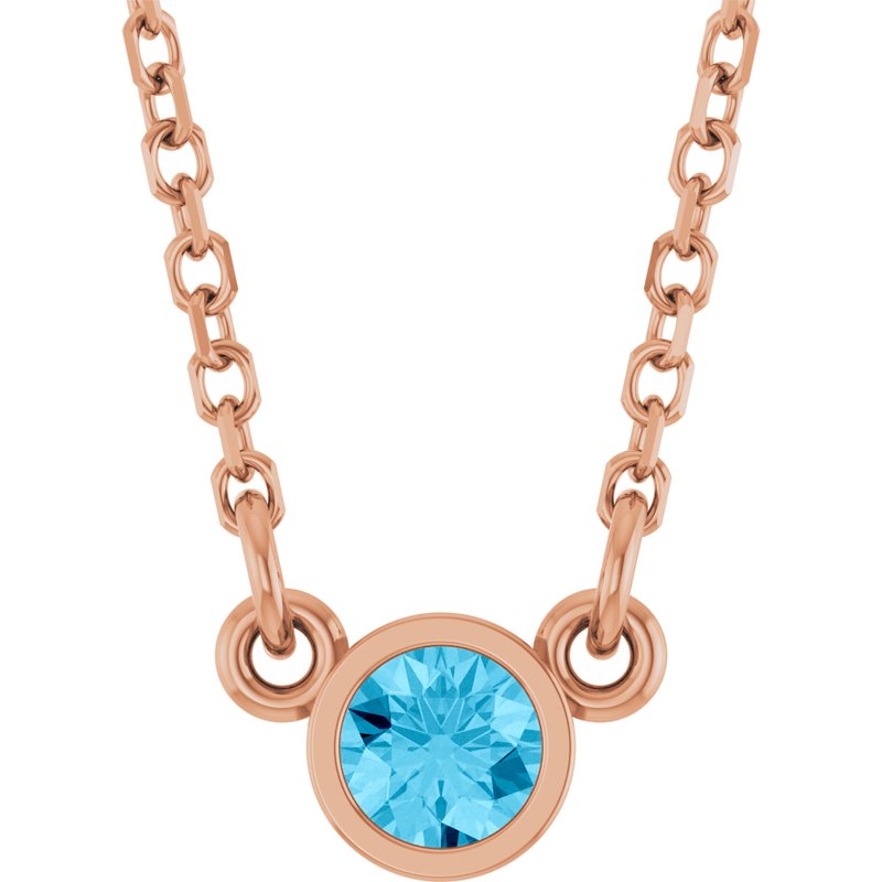 Bezel-Set Solitaire Birthstone Necklace