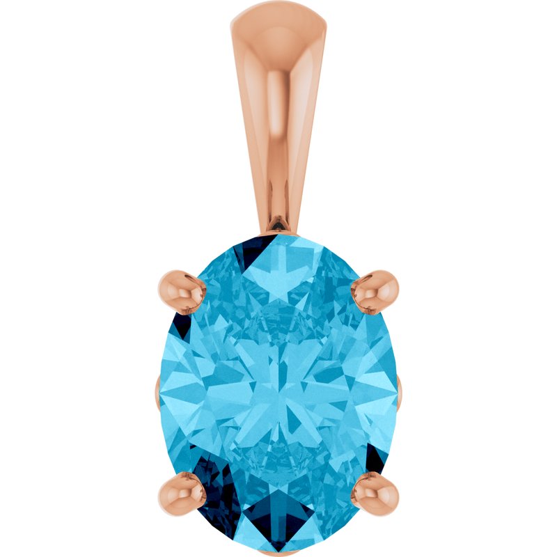 Oval 4-Prong Solitaire Necklace or Pendant