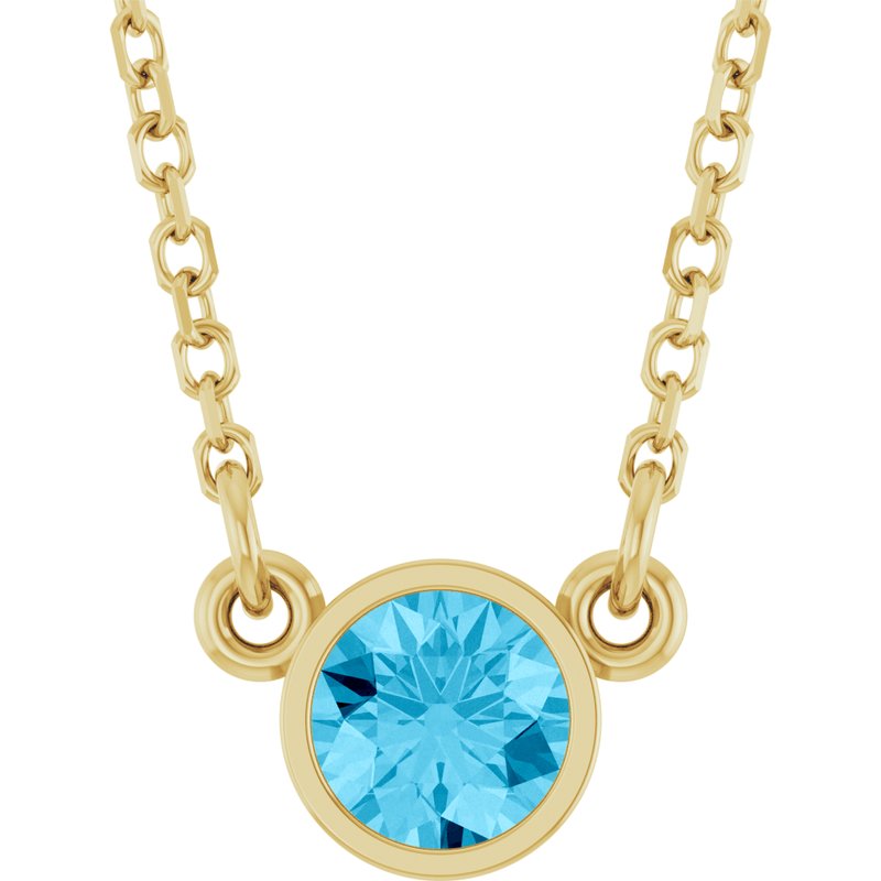 Bezel-Set Solitaire Birthstone Necklace