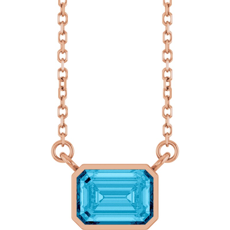 Bezel-Set Solitaire Necklace — 18″