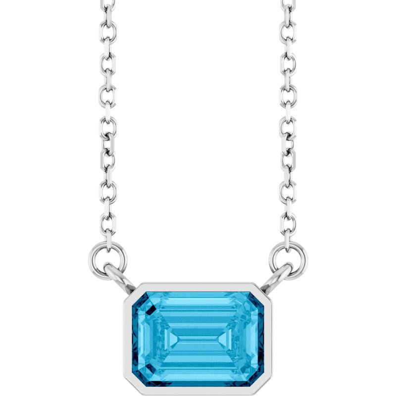 Bezel-Set Solitaire Necklace — 18″