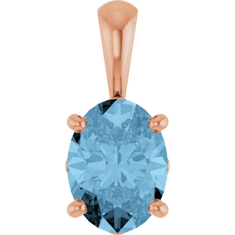 Oval 4-Prong Solitaire Necklace or Pendant