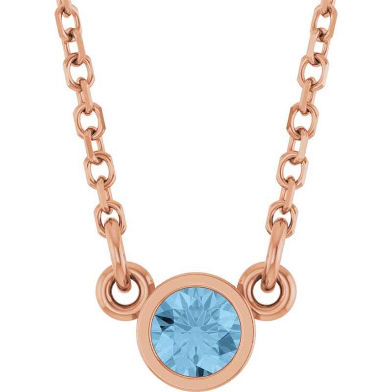Bezel-Set Solitaire Birthstone Necklace