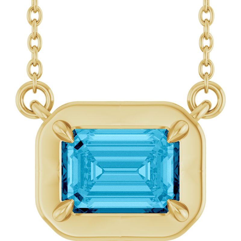 Claw-Prong Solitaire Bezel-Style Necklace or Center